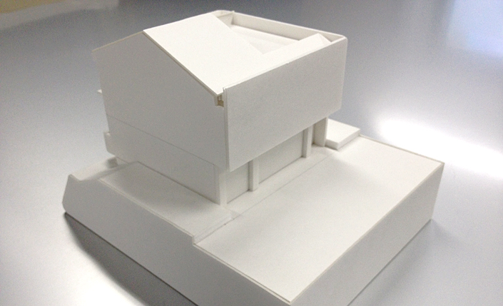 舞子坂のガレージハウス提案模型画像